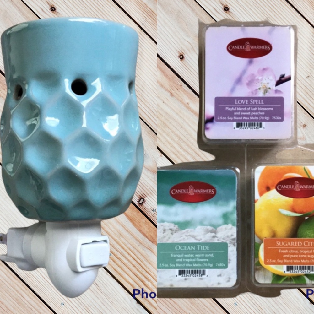 Honeycomb Turquoise Wax Melt Warmer w/ wax melts!